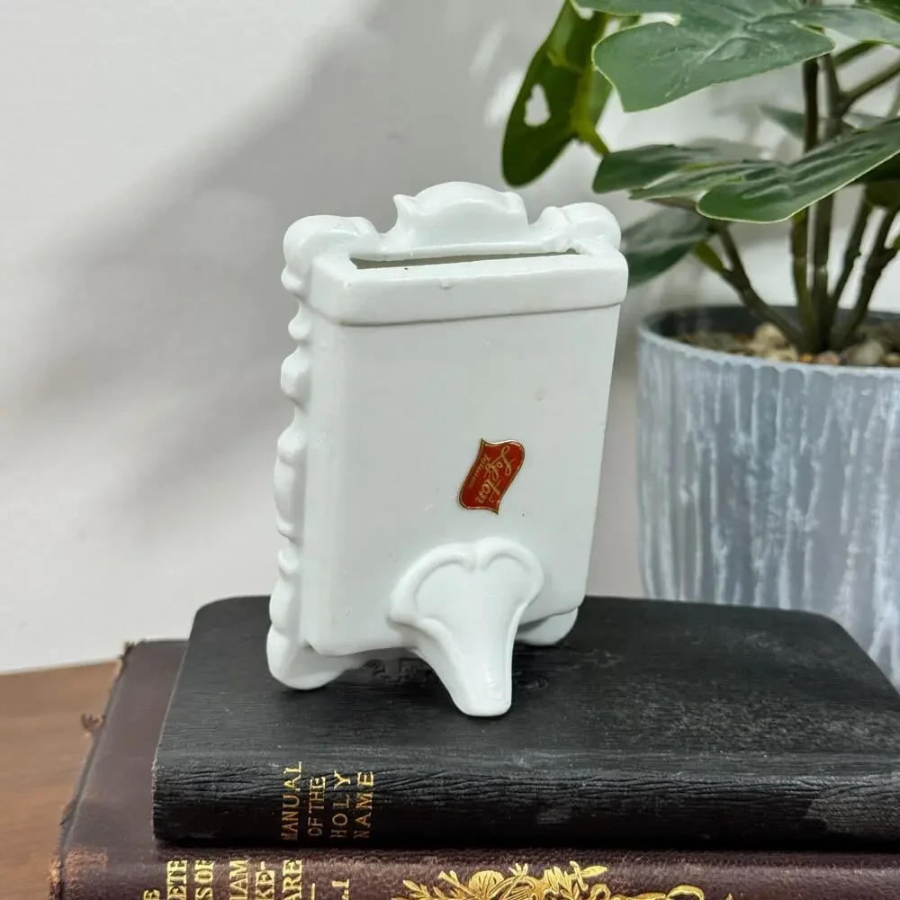 Vintage Lefton Porcelain Small Picture Frame White With Pink Raised Flowers